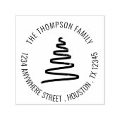 Einfache Künstlerische Baumname Rücksendeadresse W Permastempel (Design)