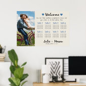 Einfache Künstlerische Hochzeitskarte 36"x24" Poster (Heimbüro)