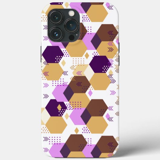 Einfache künstlerische lila und goldene geometrisc Case-Mate iPhone hülle (Rückseite)