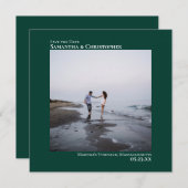 Einfache Künstlerische Minimal-Foto Emerald Green Save The Date (Vorne/Hinten)
