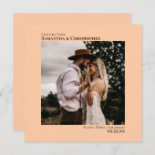 Einfache Künstlerische Minimale Foto Coral Peach H Save The Date (Vorne/Hinten)