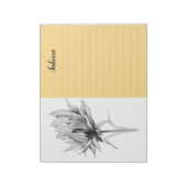 Einfache künstlerische Sonnenblume Zeichne in Schw Notizblock (Rotiert)