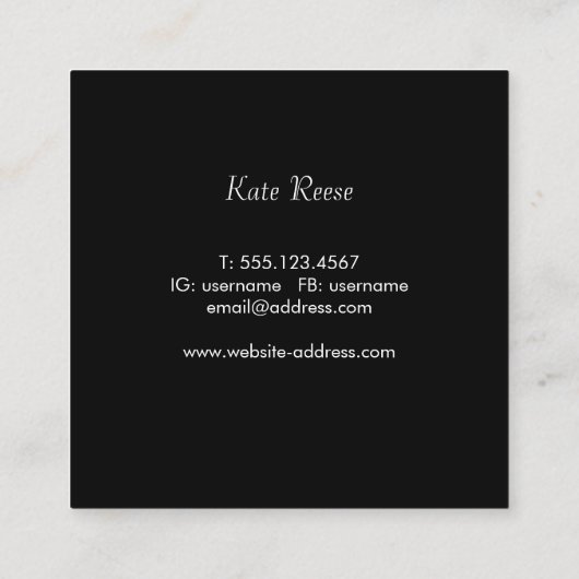 Einfache Kupfer-Rose Gold Beruflicher Stylist Quadratische Visitenkarte (Rückseite)