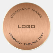 Einfache Kupferbraun-Textur Zinngoldgrenze Runder Aufkleber (Vorderseite)