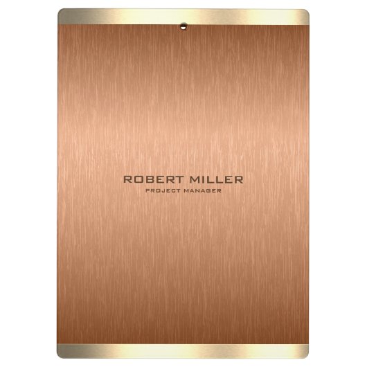 Einfache kupferbraune und goldene metallische Text Klemmbrett (Rückseite)