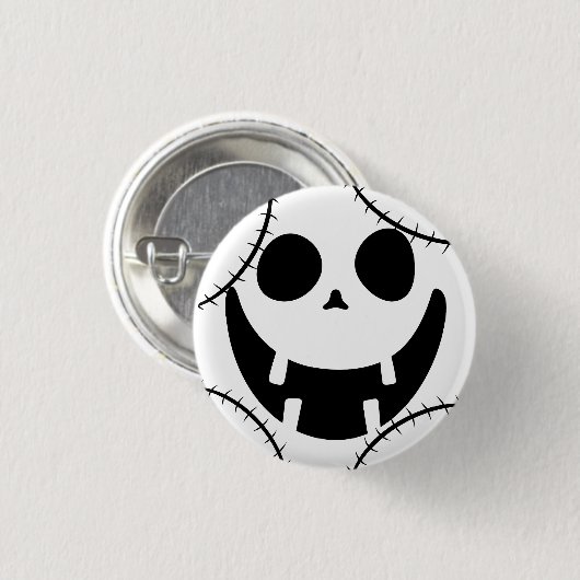 Einfache Kürbisgesicht Halloween-Jack-o-Laternen Button (Vorne & Hinten)