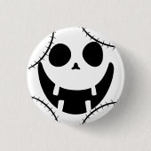 Einfache Kürbisgesicht Halloween-Jack-o-Laternen Button (Vorderseite)
