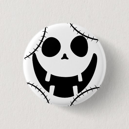 Einfache Kürbisgesicht Halloween-Jack-o-Laternen Button (Vorderseite)