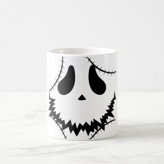 Einfache Kürbisgesicht Halloween-Jack-o-Laternen Kaffeetasse (Mittel)