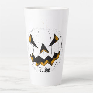 Einfache Kürbisgesicht Halloween-Jack-o-Laternen Milchtasse