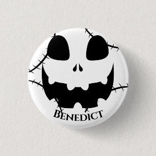 Einfache Kürbisgesicht Halloween Jack-o-Laternen N Button