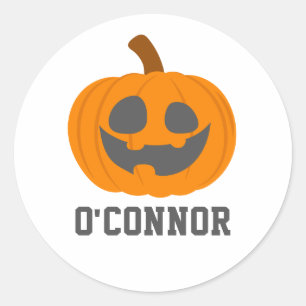 Einfache Kürbisgesicht Halloween Jack-o-Laternen N Runder Aufkleber