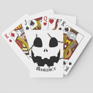 Einfache Kürbisgesicht Halloween Jack-o-Laternen N Spielkarten