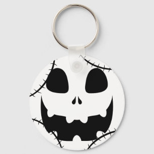 Einfache Kürbisgesicht Halloween-Jack-o-Laternen Schlüsselanhänger