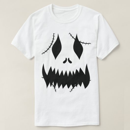 Einfache Kürbisgesicht Halloween-Jack-o-Laternen T-Shirt (Design vorne)