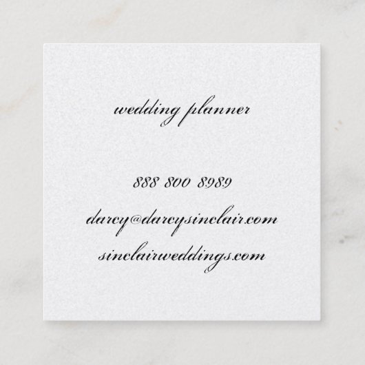 Einfache kursive quadratische Visitenkarte (Rückseite)