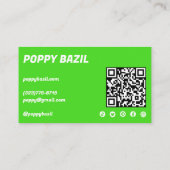 Einfache Kurven Bestellung Vielen Dank Limoner QR- Visitenkarte (Rückseite)