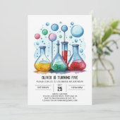 Einfache Labor-Discovery-Wissenschaftler Geburtsta Einladung (Stehend Vorderseite)