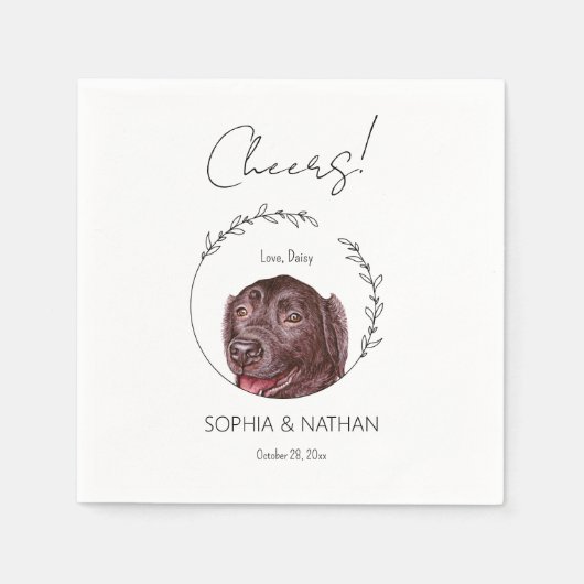 Einfache Labrador Retriever Dog Wedding Cocktail Serviette (Vorderseite)