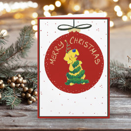 Einfache Labrador Weihnachtsbaum Funny Funny Folde Feiertagskarte