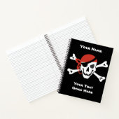 Einfache Lächelnde Pirate Skull mit Red Bandanna Notizblock (Innenseite)