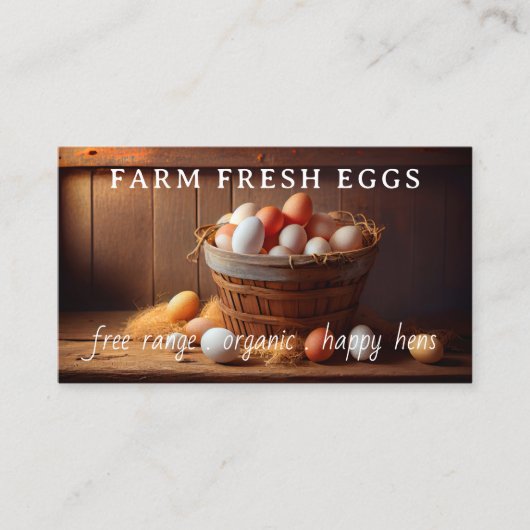 Einfache Landwirtschaft Frischeier Hühnereier Visitenkarte (Vorderseite)