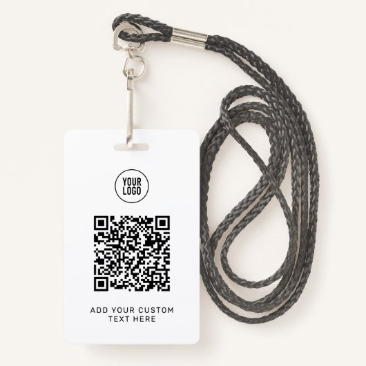 Einfache Lanyard-Karte mit benutzerdefiniertem QR- Ausweis (Vorderseite mit Schlüsselband)
