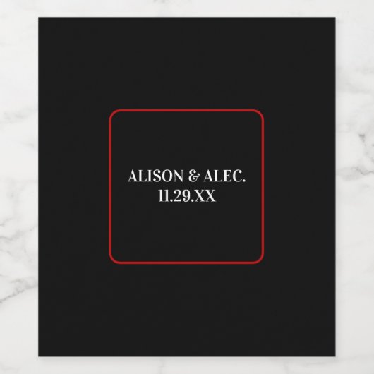 Einfache Las Vegas Schwarz-weiß Red Event Weinetikett (Einzelnes Label)