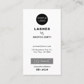 Einfache Lash Aftercare-Anleitungen Benutzerdefini Visitenkarte (Rückseite)