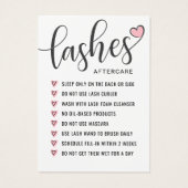 Einfache Lash Aftercare Eyelash Extensions Card (Rückseite)