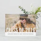 Einfache lässige Chic-Absolvent-Foto-Klasse von Einladung (Stehend Vorderseite)