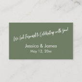 Einfache Lässige, fettfarbene, grüne UAWG Begleitkarte (Rückseite)