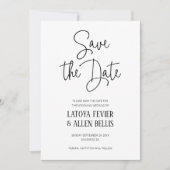 Einfache Lässige Handschrift Save the Date Hochzei Einladung (Vorderseite)