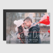 Einfache Lässige Hochzeit Foto Das Date Magnet spe (Vorne/Hinten)