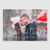 Einfache Lässige Hochzeit Foto Das Date Magnet spe (Vorderseite)