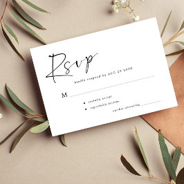 Einfache lässige Hochzeit RSVP Karte