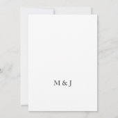 Einfache lässige, moderne, minimalistische Hochzei Einladung (Rückseite)