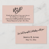 Einfache, Lässige Rosa-UAWG-Umschließkarte Begleitkarte (Vorne/Hinten)