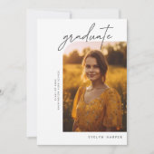 Einfache Lässige Script-Uni 2 Foto Abschluss Ankündigung (Vorderseite)