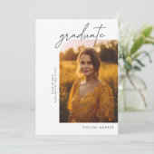 Einfache Lässige Script-Uni 2 Foto Abschluss Ankündigung (Stehend Vorderseite)