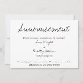 Einfache, Lässige vertagte Hochzeitsankündigung Einladung (Vorderseite)