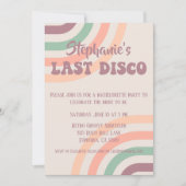 Einfache Last Disco Retro Bachelorette Einladung (Vorderseite)