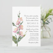 Einfache Lavendel-Blume Moderne Christliche Hochze Einladung (Stehend Vorderseite)