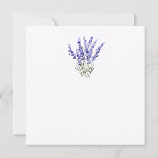 Einfache Lavendel Blume Wasserfarben Dankeskarte (Rückseite)