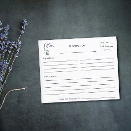 Einfache Lavendel-Brautparty-Rezeptkarte