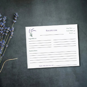 Einfache Lavendel-Brautparty-Rezeptkarte