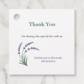 Einfache Lavendel-Hochzeit Danke Geschenkanhänger (Vorderseite)