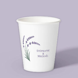 Einfache Lavendel-Hochzeit Pappbecher