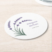 Einfache Lavendel-Hochzeit Runder Pappuntersetzer (Angewinkelt)