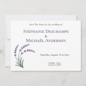 Einfache Lavendel-Hochzeit Save The Date Einladung (Vorderseite)